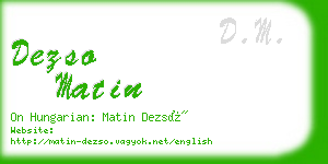 dezso matin business card